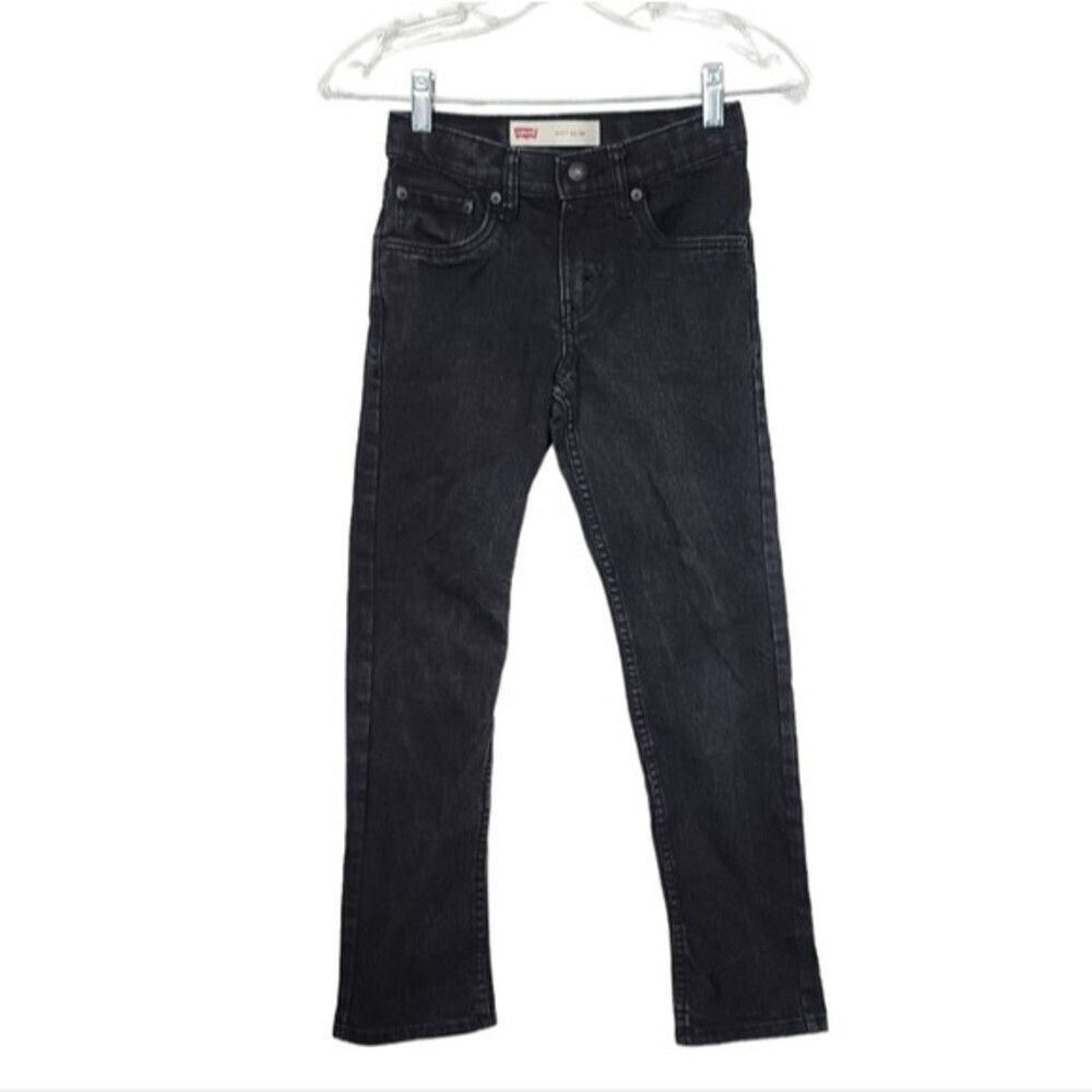 Levi's 511 Slim Dark Wash Black Adjustable Waist Jeans Girls 10